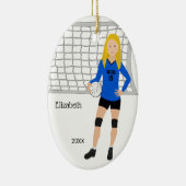 Volleybalblauw Vrouw en zwart Keramisch Ornament (Rechts)