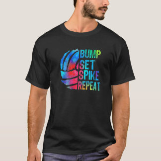 Volleybalbommetjes Spike Herhaling Tie Volleybal T-shirt