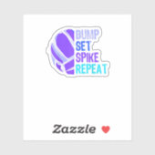 Volleybalbommetste Spike Herhaling volleybalspeler Sticker (Vel)