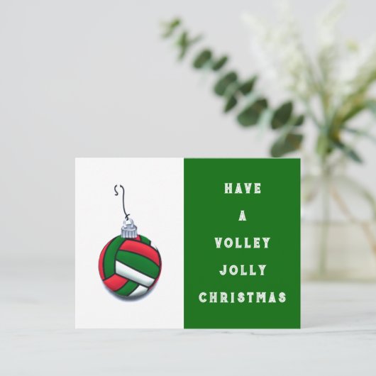 volleybalcheer feestdagenkaart (Staand voorkant)