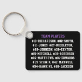 Volleybalcoach met spelersnamen - Paarse Sleutelhanger (Achterkant)