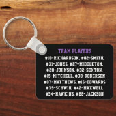 Volleybalcoach met spelersnamen - Paarse Sleutelhanger (Achterkant)