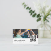 Volleybalcoach QR-code Visitekaartje (Staand voorkant)