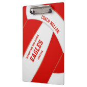 volleybalcoach rode witte teamkleuren klembord (Links)