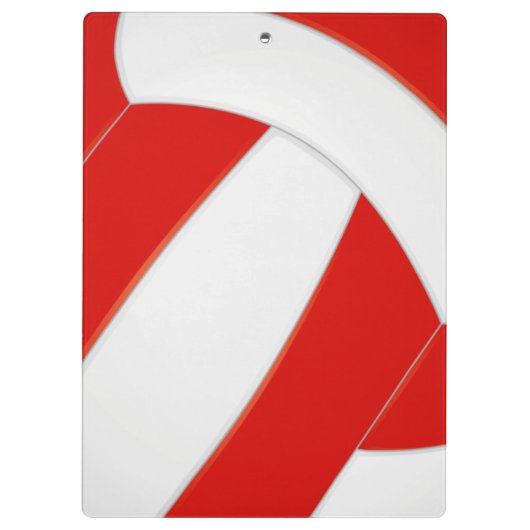 volleybalcoach rode witte teamkleuren klembord (Achterkant)