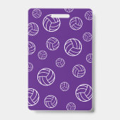 volleybalcoach Teacher Hall Pass schoolkleuren Badge (Voorzijde)