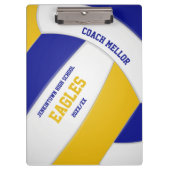 volleybalcoach van het blauwe goudteam klembord (Voorkant)