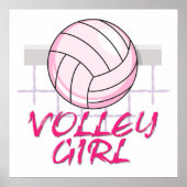volleybaldesign voor volleybalmeisje valley volley poster (Voorkant)