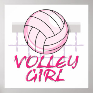 volleybaldesign voor volleybalmeisje valley volley poster