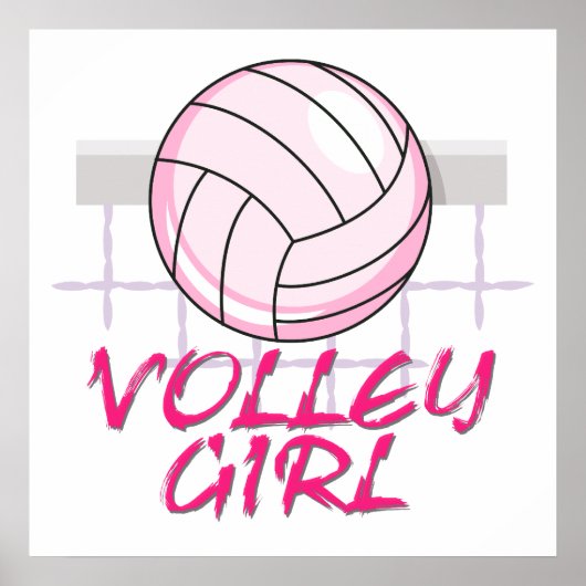 volleybaldesign voor volleybalmeisje valley volley poster (Voorkant)