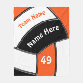 Volleybaldoperen Oranje, wit en zwart Fleece Deken (Voorkant)