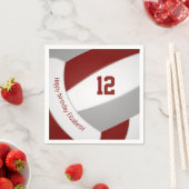 volleybalfeest voor meisjes met maroon-grijs servet (Insitu)