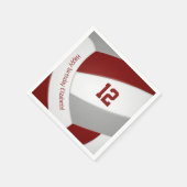 volleybalfeest voor meisjes met maroon-grijs servet (Hoek)