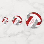 volleybalfeest voor rood grijs meisje confetti (Voorkanten)