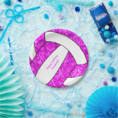 volleybalfeestje bij hotroze meisje papieren bordje (Feest)