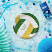 volleybalfeestje bij meisjes groen goud papieren bordje (Feest)