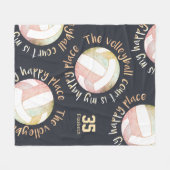 volleybalhof gelukkig plaats bleke pastelhoutskool fleece deken (Voorkant (Horizontaal))