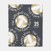 volleybalhof happy place muted gold charcoal fleece deken (Voorkant)