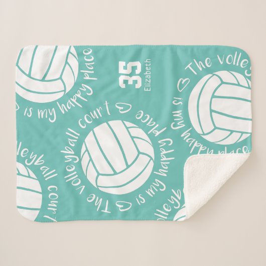 volleybalhof , mijn gelukkige girale schrijfwijze sherpa deken (Voorkant (horizontaal))
