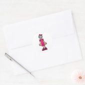 Volleybalhoofd Ronde Sticker (Envelop)