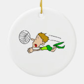 Volleybaljongetje Keramisch Ornament (Achterkant)