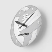 volleybalkamerdecor met aangepaste naam ronde klok (Hoek)