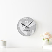 volleybalkamerdecor met aangepaste naam ronde klok (Huis)