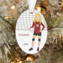 Volleybalklon in rood en zwart ornament