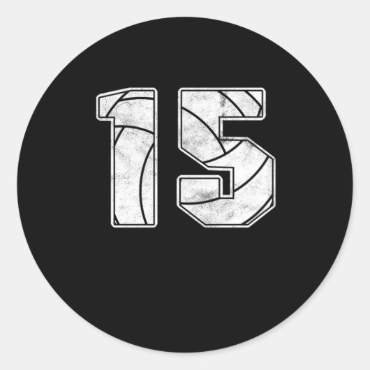 Volleyball 15 th Birthday Celebration Sports Gift Ronde Sticker (Voorkant)