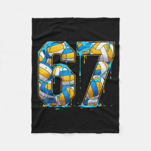 Volleyball 67 Six Seven Sport Grappig Gen Alpha Z Fleece Deken