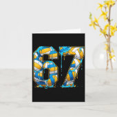 Volleyball 67 Six Seven Srt Funny Gen Alpha Z Meme Kaart (Gele Bloem)