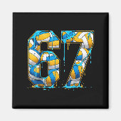 Volleyball 67 Six Seven Srt Funny Gen Alpha Z Meme Magneet (Voorkant)