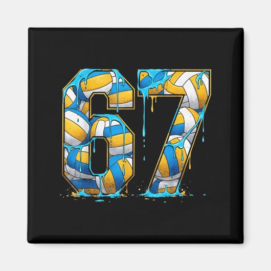 Volleyball 67 Six Seven Srt Funny Gen Alpha Z Meme Magneet (Voorkant)
