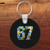 Volleyball 67 Six Seven Srt Funny Gen Alpha Z Meme Sleutelhanger (Voorkant)