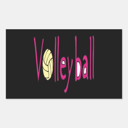 Volleyball 9 rechthoekige sticker (Voorkant)