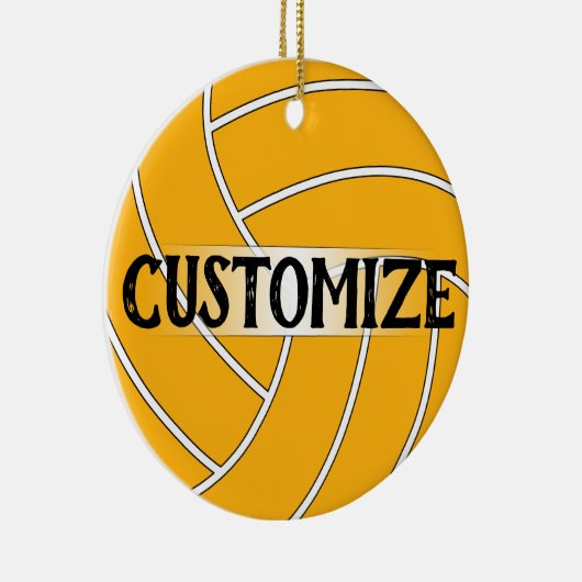 Volleyball Aangepaste kleuren en kerstversiering v Keramisch Ornament (Rechts)