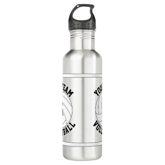 Volleyball Aangepaste teamnaam en afspeelnummers Waterfles (Voorkant)