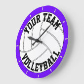 Volleyball Aangepaste tekst- en kleurenwandklok Grote Klok (Hoek)