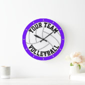 Volleyball Aangepaste tekst- en kleurenwandklok Grote Klok (Huis)