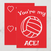 Volleyball Ace Kids Klas Valentijn Vakantie Feestdagenkaart (Voorkant / Achterkant)
