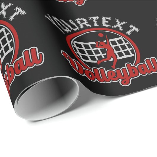 Volleyball ADD NAAM Spike Ball Attack Team Sports Cadeaupapier (Rol Hoek)