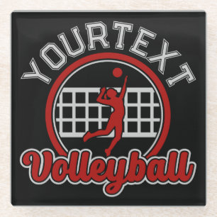 Volleyball ADD NAAM Spike Ball Attack Team Sports Glazen Onderzetter