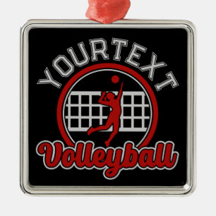 Volleyball ADD NAAM Spike Ball Attack Team Sports Metalen Ornament