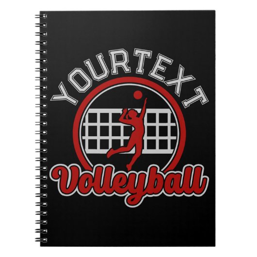 Volleyball ADD NAAM Spike Ball Attack Team Sports Notitieboek (Voorkant)