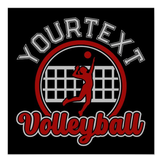 Volleyball ADD NAAM Spike Ball Attack Team Sports Perfect Poster (Voorkant)