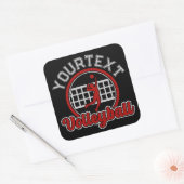 Volleyball ADD NAAM Spike Ball Attack Team Sports Vierkante Sticker (Envelop)