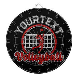 Volleyball ADD NAME Spike Ball Attack Team Player Dartbord
