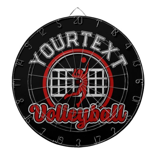 Volleyball ADD NAME Spike Ball Attack Team Player Dartbord (Voorkant)