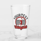 Volleyball ADD NAME Spike Ball Attack Team Player Glas (Voorkant)