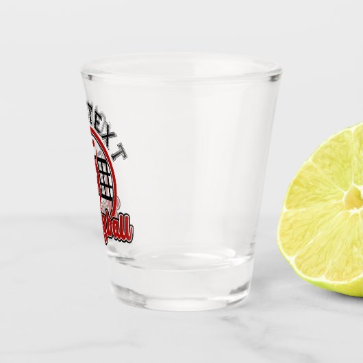 Volleyball ADD NAME Spike Ball Attack Team Player Shot Glas (Rechts)